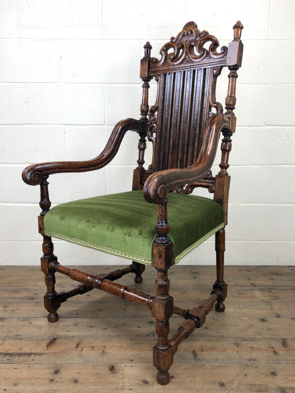 Victorian Carved Oak Armchair View VI