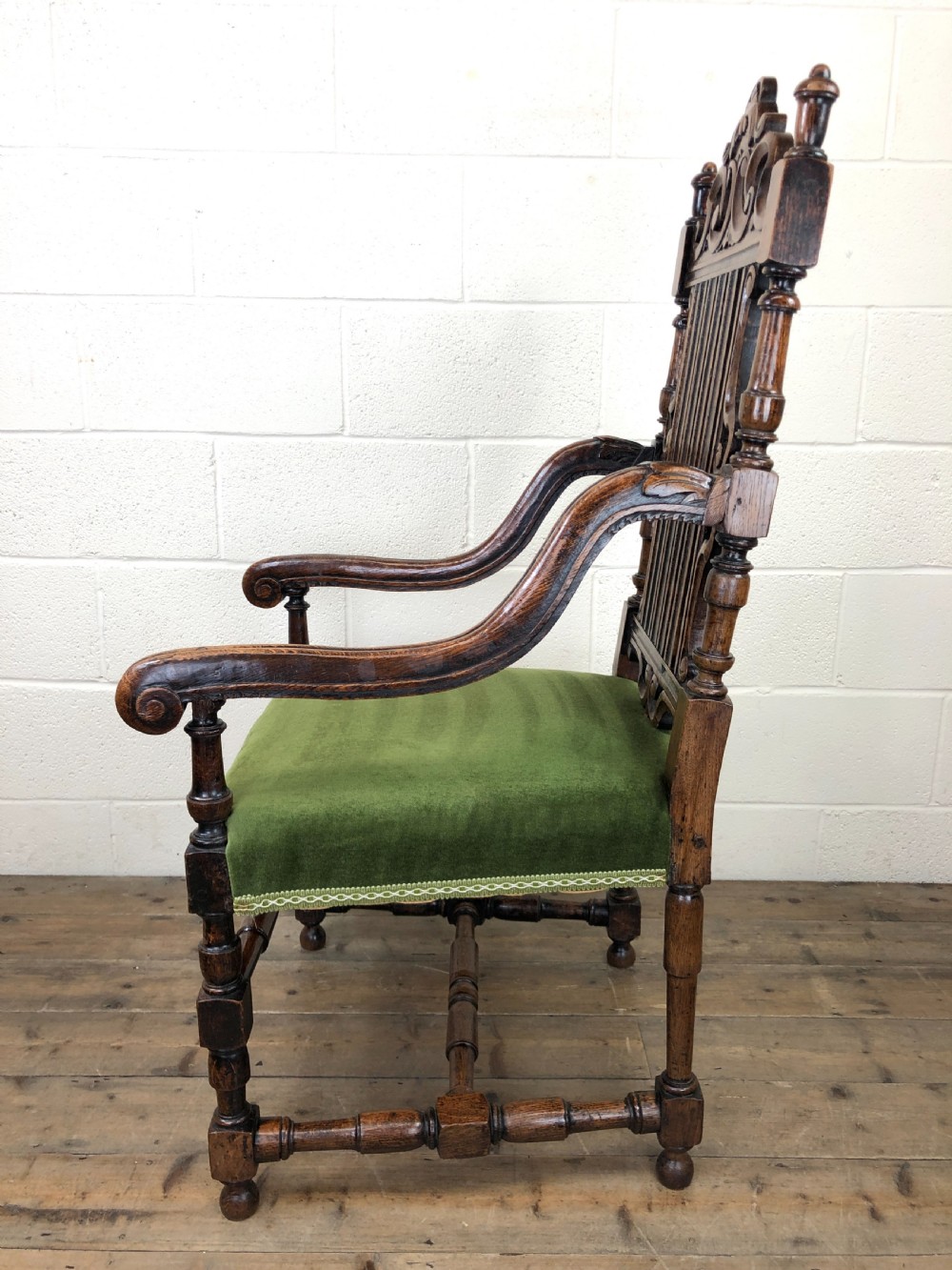 Victorian Carved Oak Armchair View IX