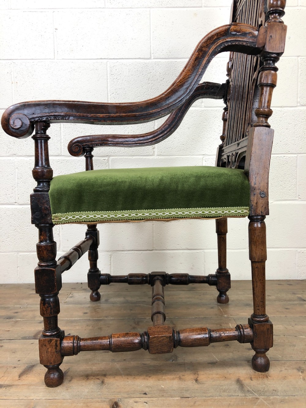 Victorian Carved Oak Armchair View X