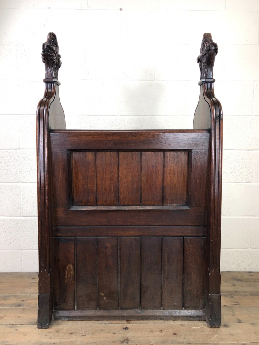Carved Oak Antique Church Pew View X