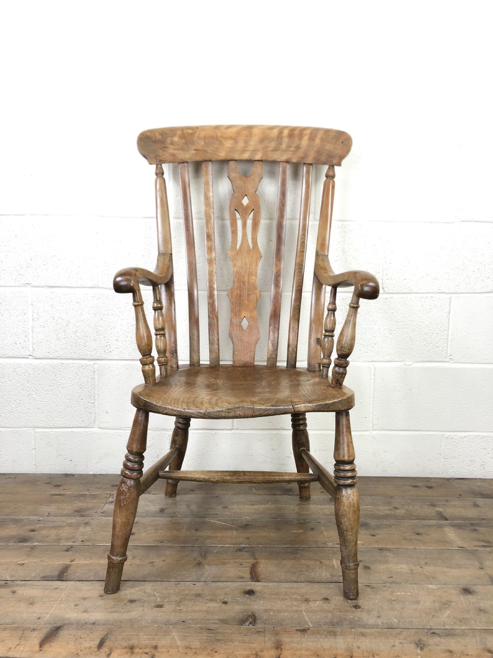 Ash and Elm Antique Kitchen Armchair View II