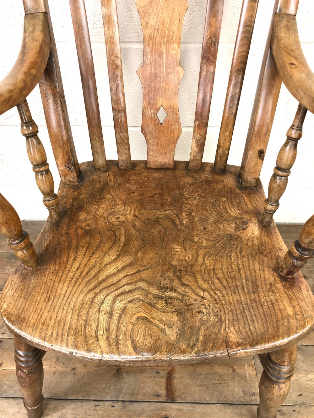 Ash and Elm Antique Kitchen Armchair View IV