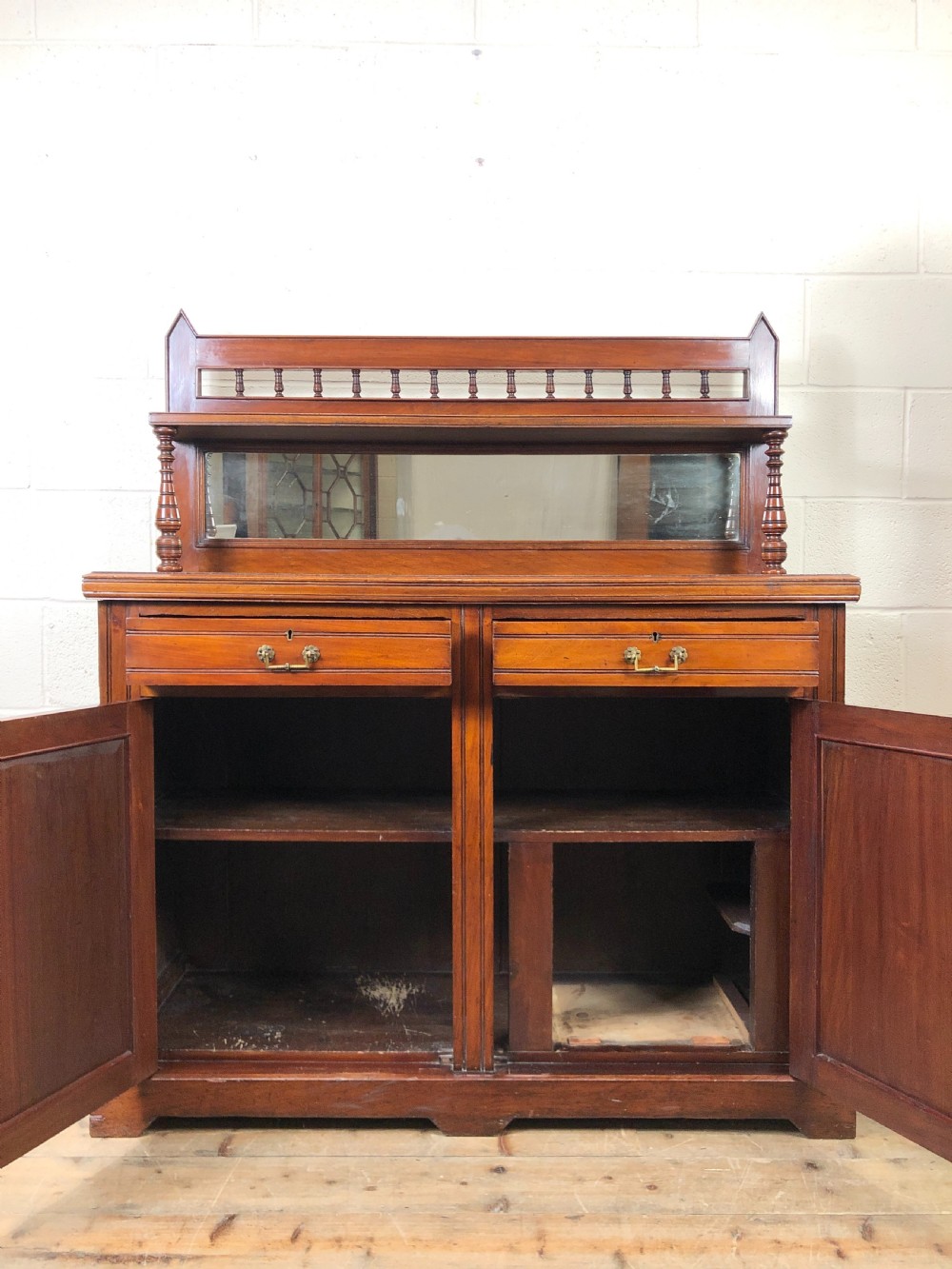 Antique Mahogany Sideboard with Mirror Back View V