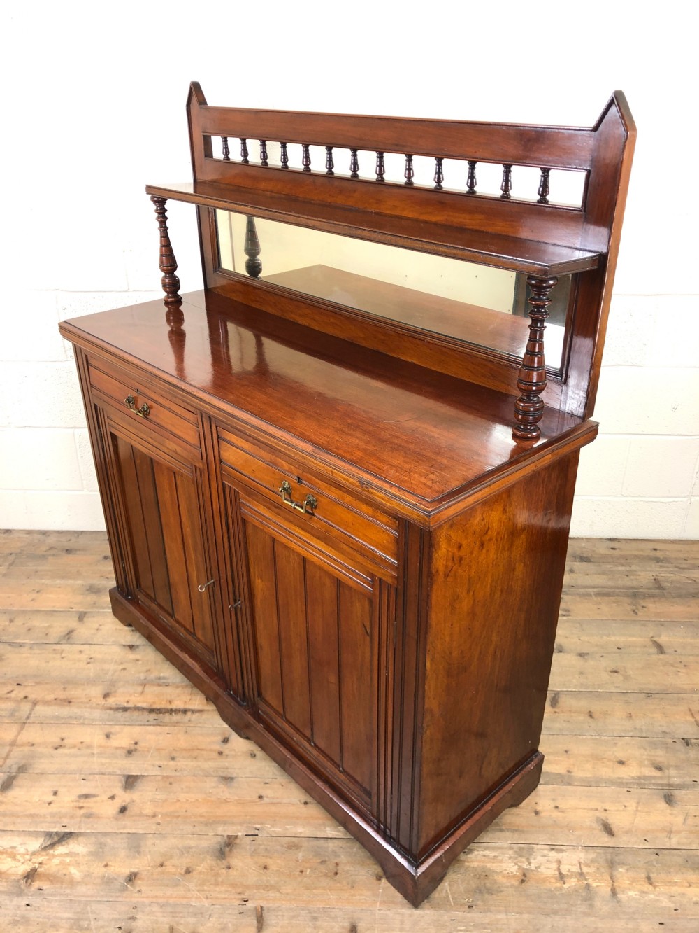 Antique Mahogany Sideboard with Mirror Back View VII