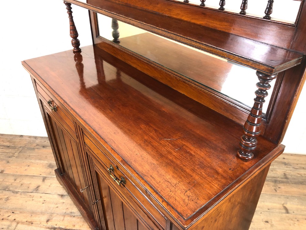 Antique Mahogany Sideboard with Mirror Back View VIII