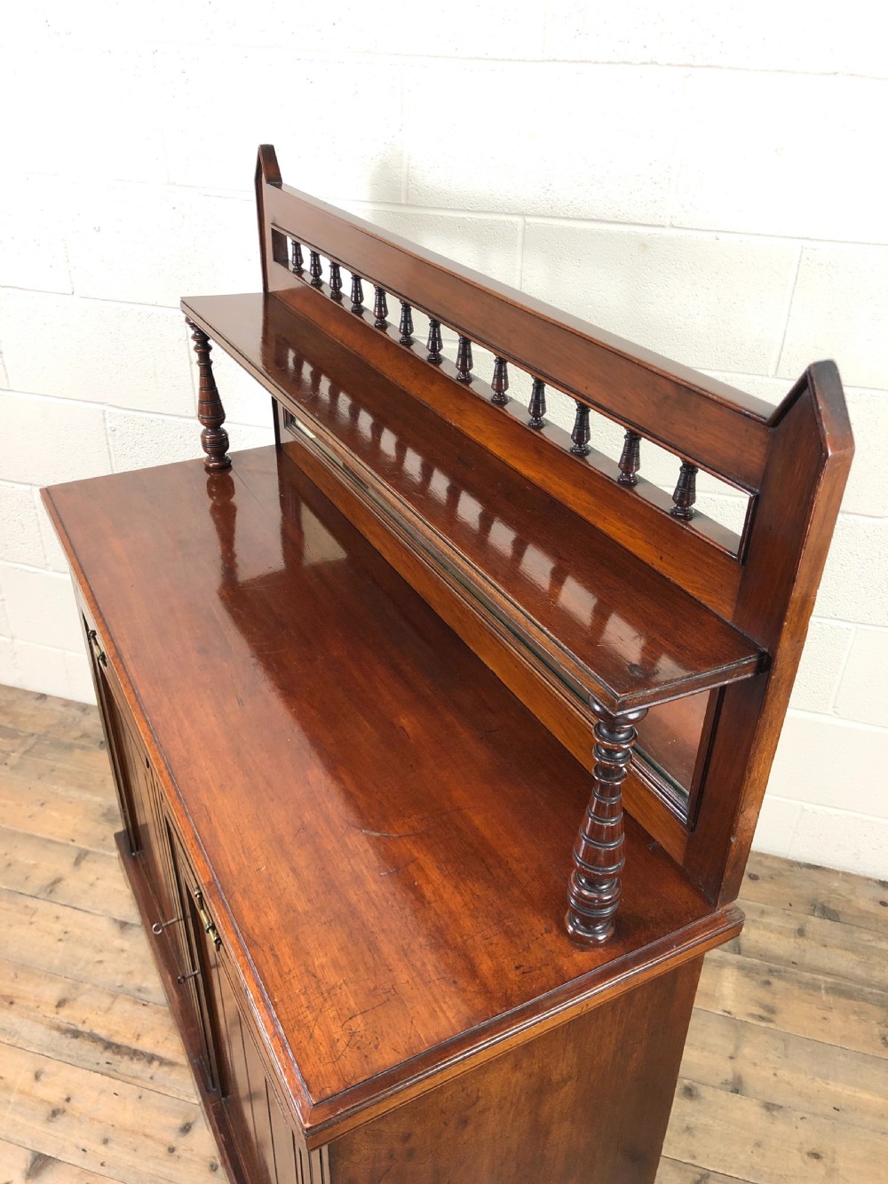 Antique Mahogany Sideboard with Mirror Back View IX