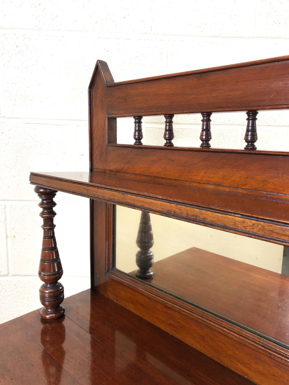 Antique Mahogany Sideboard with Mirror Back View X