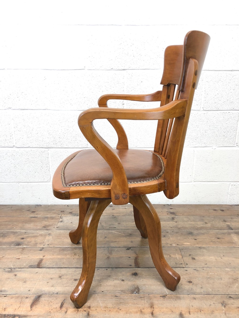 Early 20th Century Antique Swivel Desk Chair View IX
