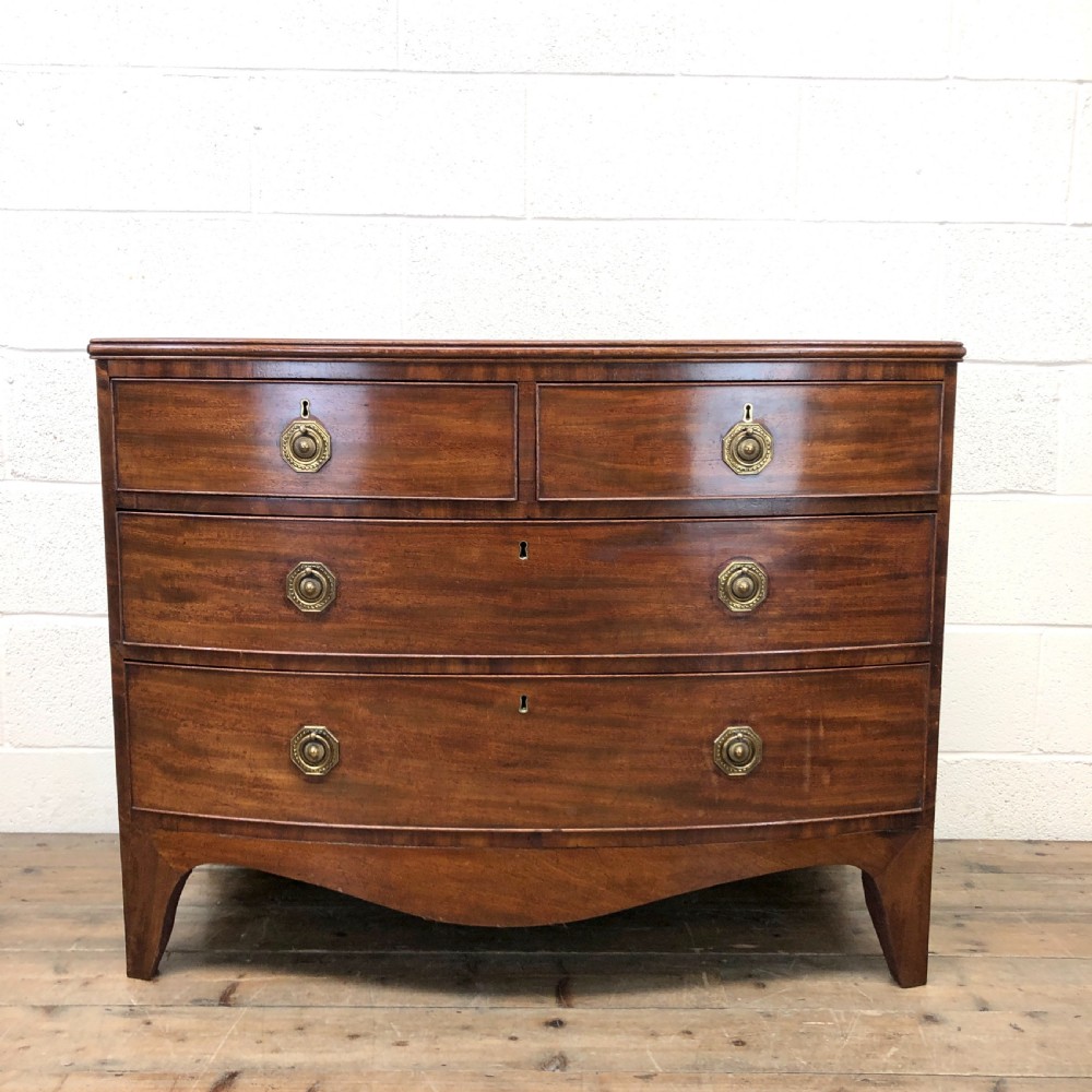 Georgian Mahogany Bow Front Chest of Drawers