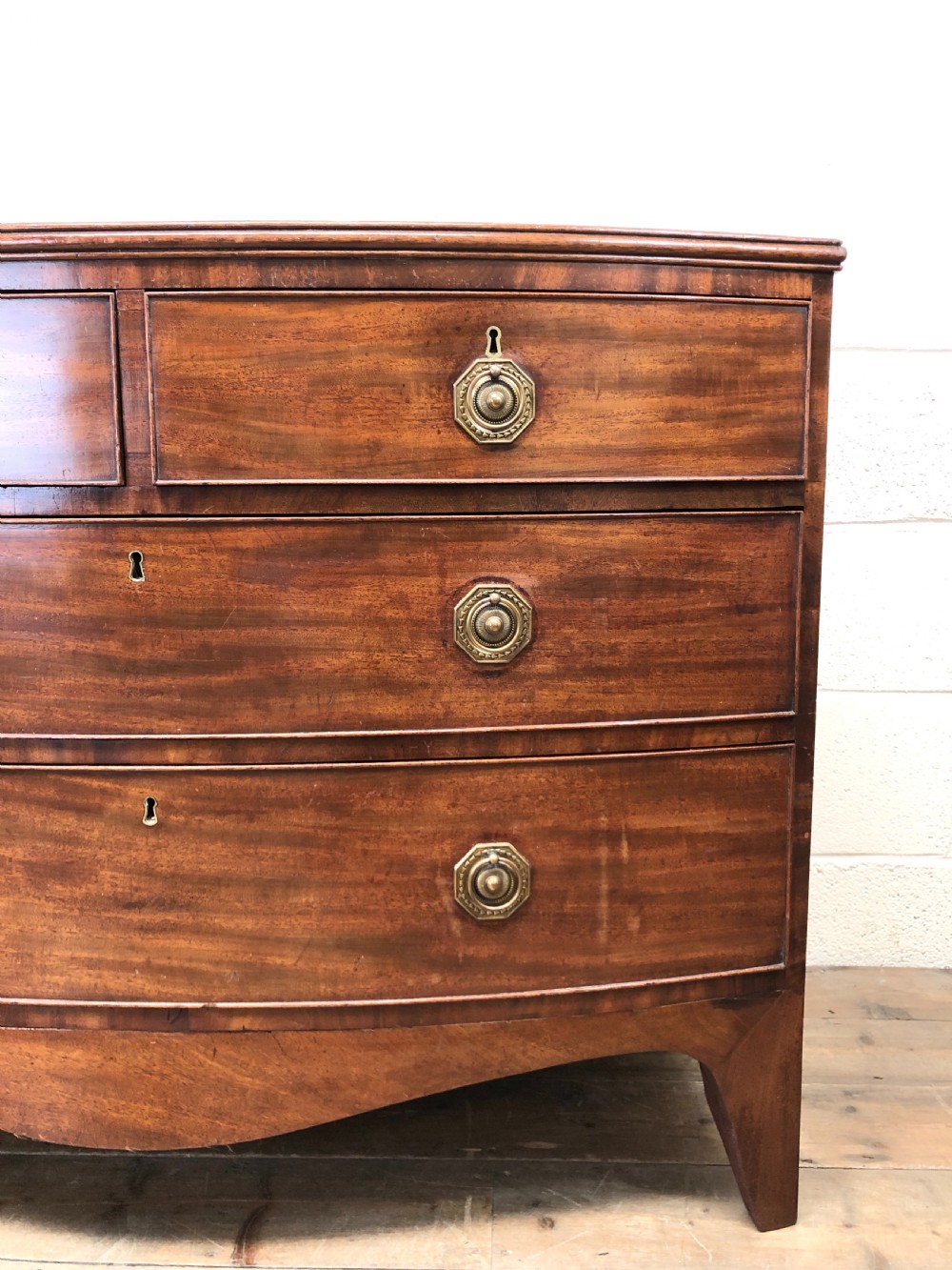 Georgian Mahogany Bow Front Chest of Drawers View III