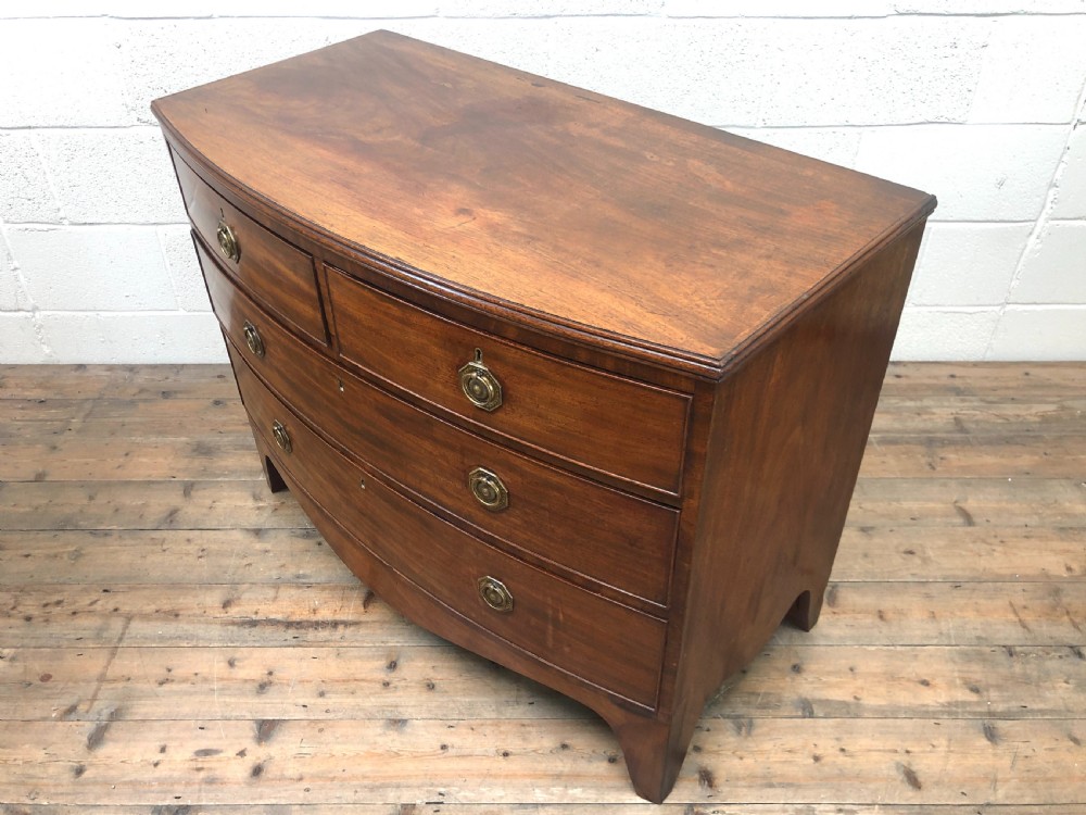 Georgian Mahogany Bow Front Chest of Drawers View VI