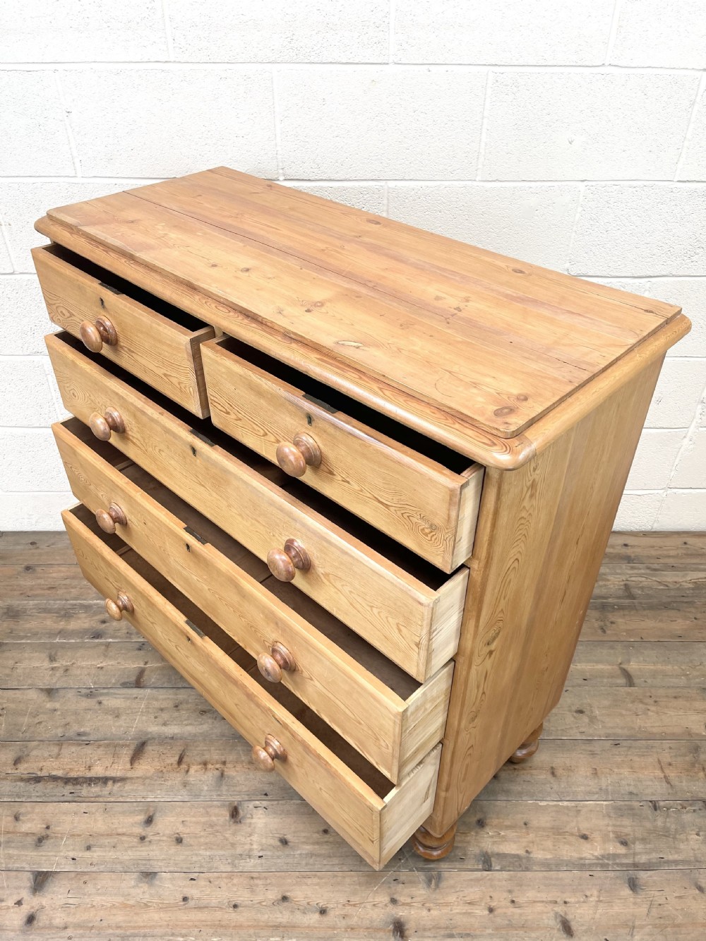 Large Antique Pine Chest of Drawers View X