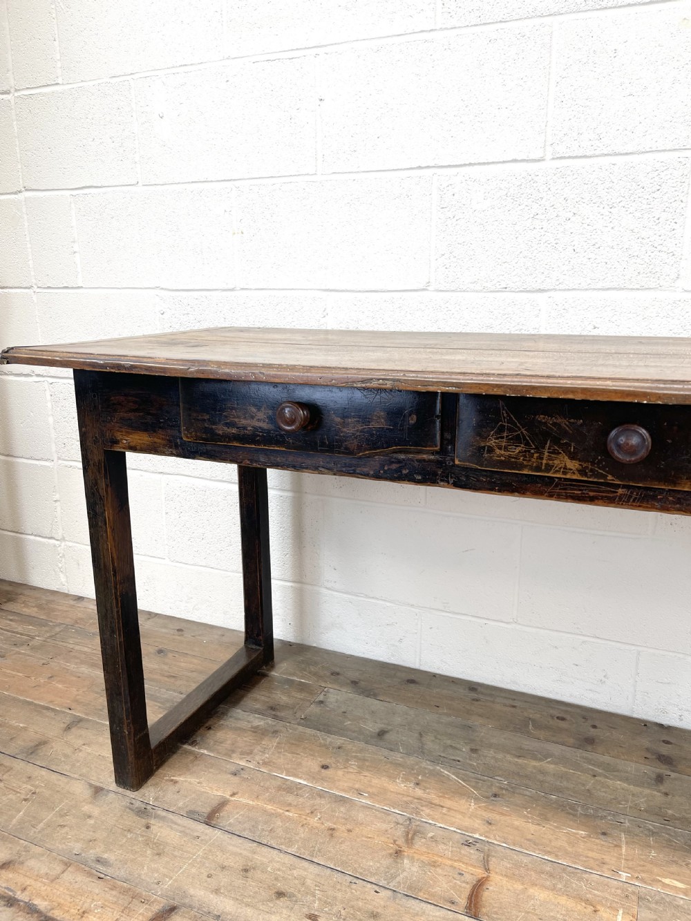 Antique Country Oak Farmhouse Table View IV