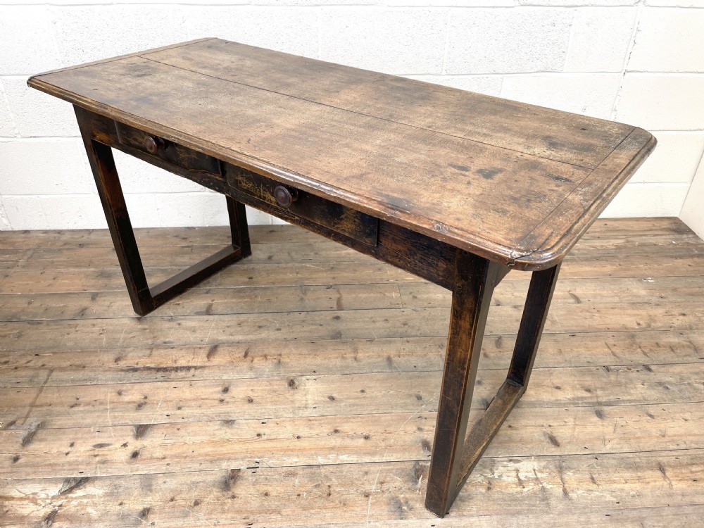 Antique Country Oak Farmhouse Table View VI