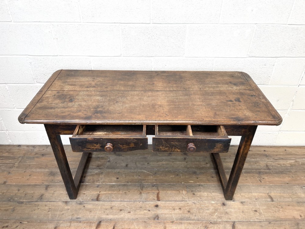 Antique Country Oak Farmhouse Table View X