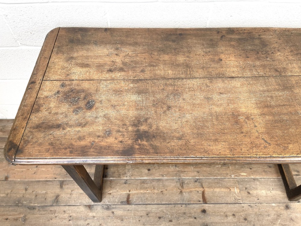 Antique Country Oak Farmhouse Table View XI