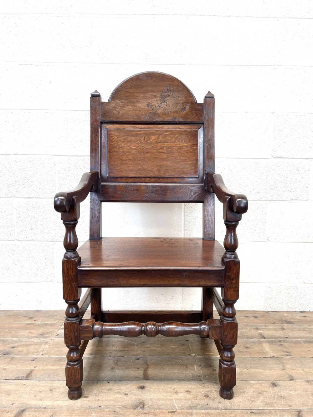 Pair of Antique Oak Throne Chairs View V