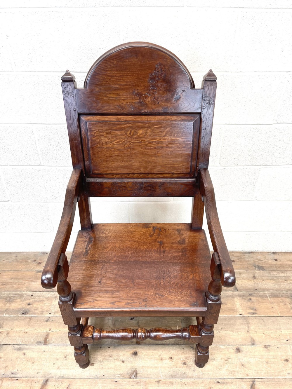 Pair of Antique Oak Throne Chairs View VI