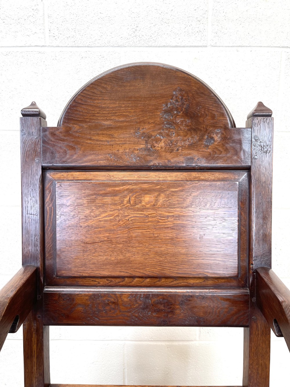 Pair of Antique Oak Throne Chairs View X