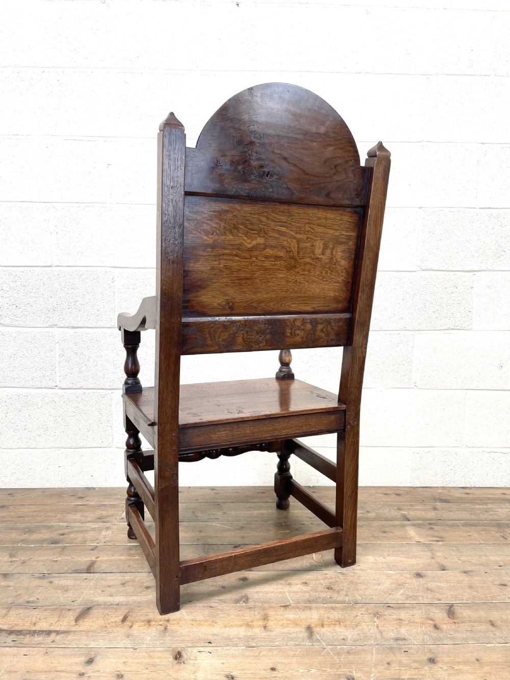 Pair of Antique Oak Throne Chairs View XIII