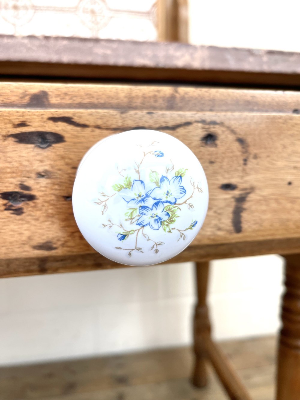 Antique Pine Tile Back Washstand View VIII