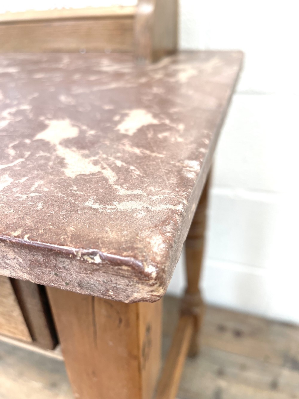 Antique Pine Tile Back Washstand View IX