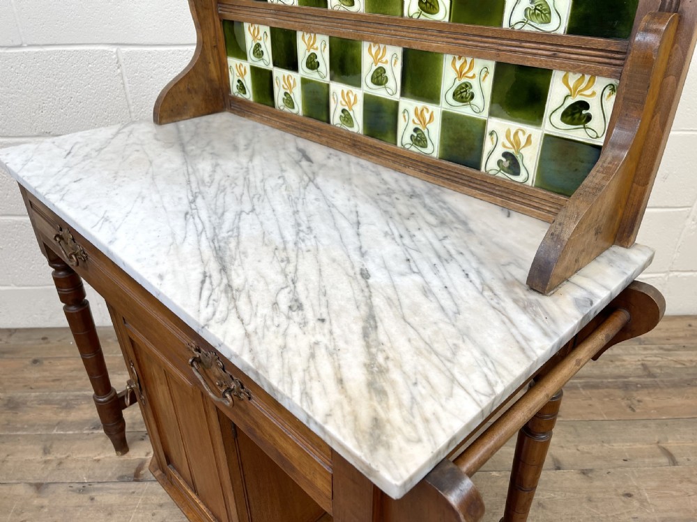 Antique Victorian Marble Top Washstand View XIII