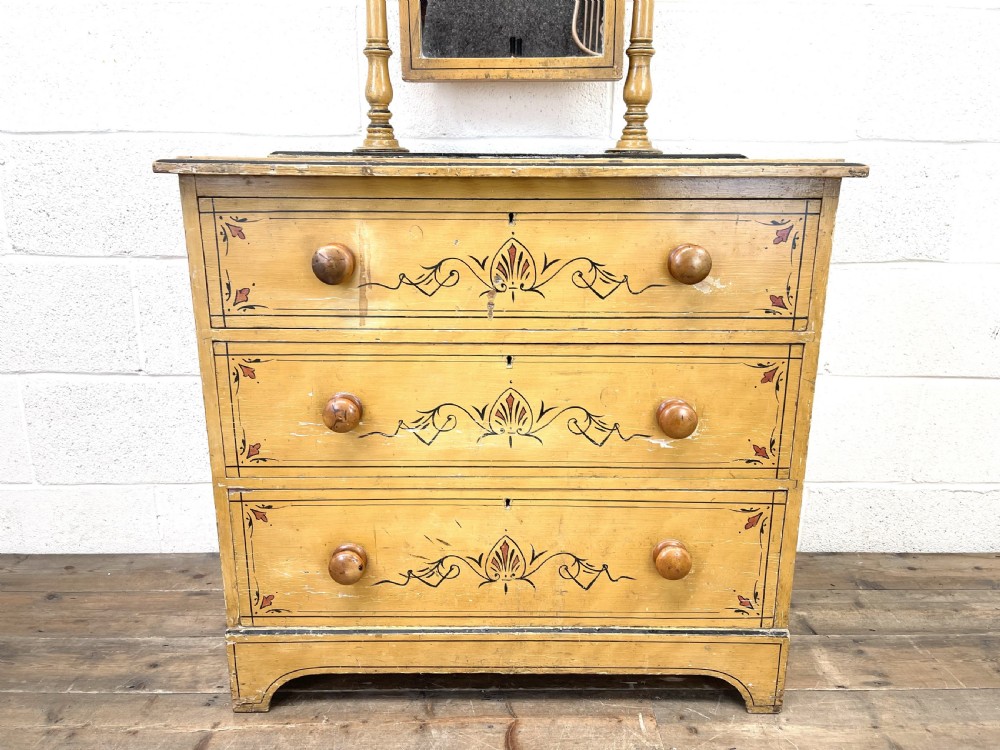 Antique Painted Pine Dressing Chest View II