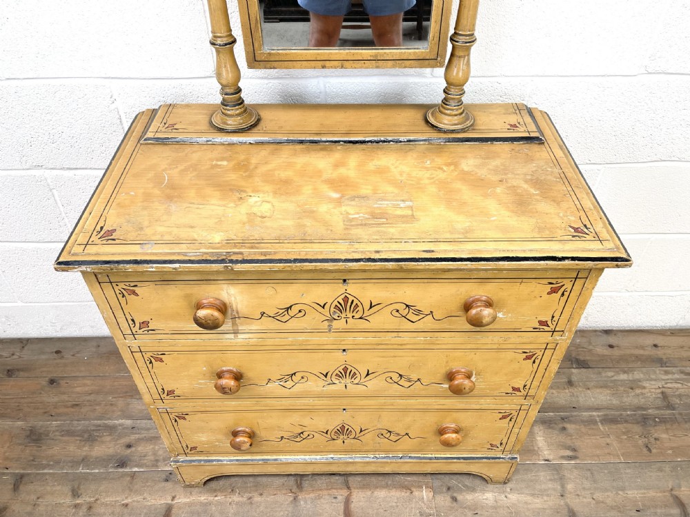 Antique Painted Pine Dressing Chest View III