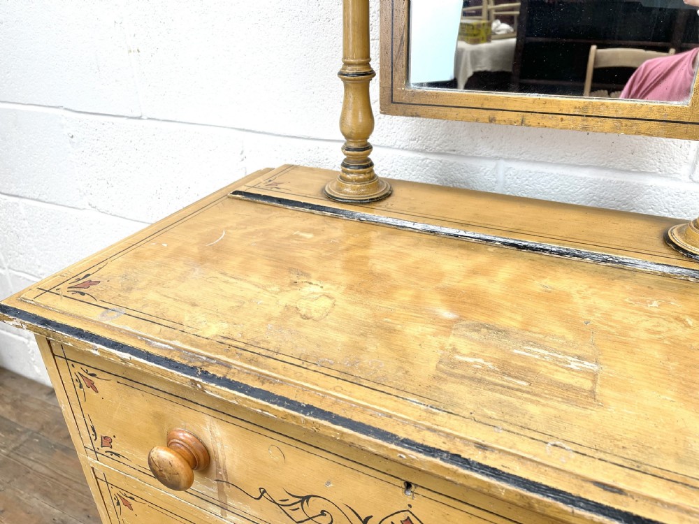 Antique Painted Pine Dressing Chest View IV