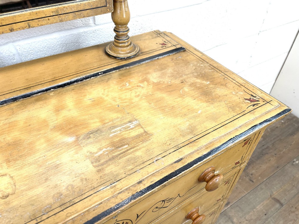 Antique Painted Pine Dressing Chest View V