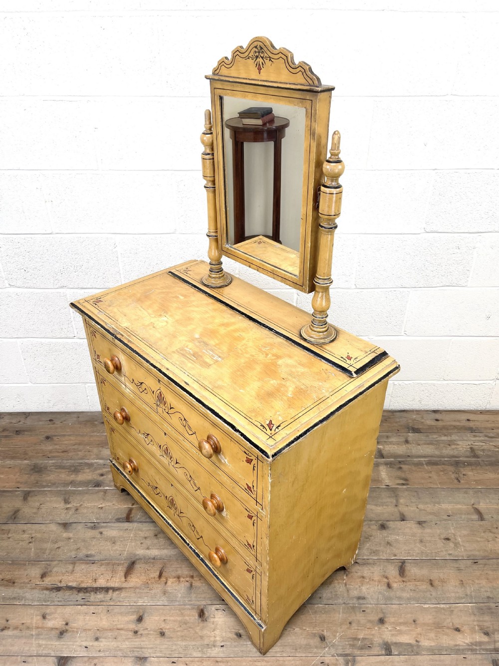 Antique Painted Pine Dressing Chest View VII