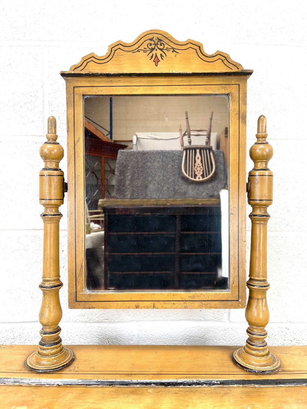 Antique Painted Pine Dressing Chest View XIII