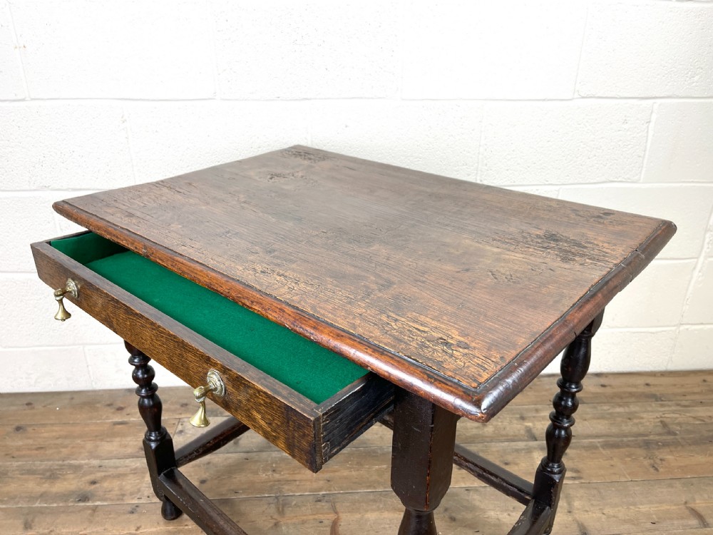 18th Century Antique Oak Side Table View IX