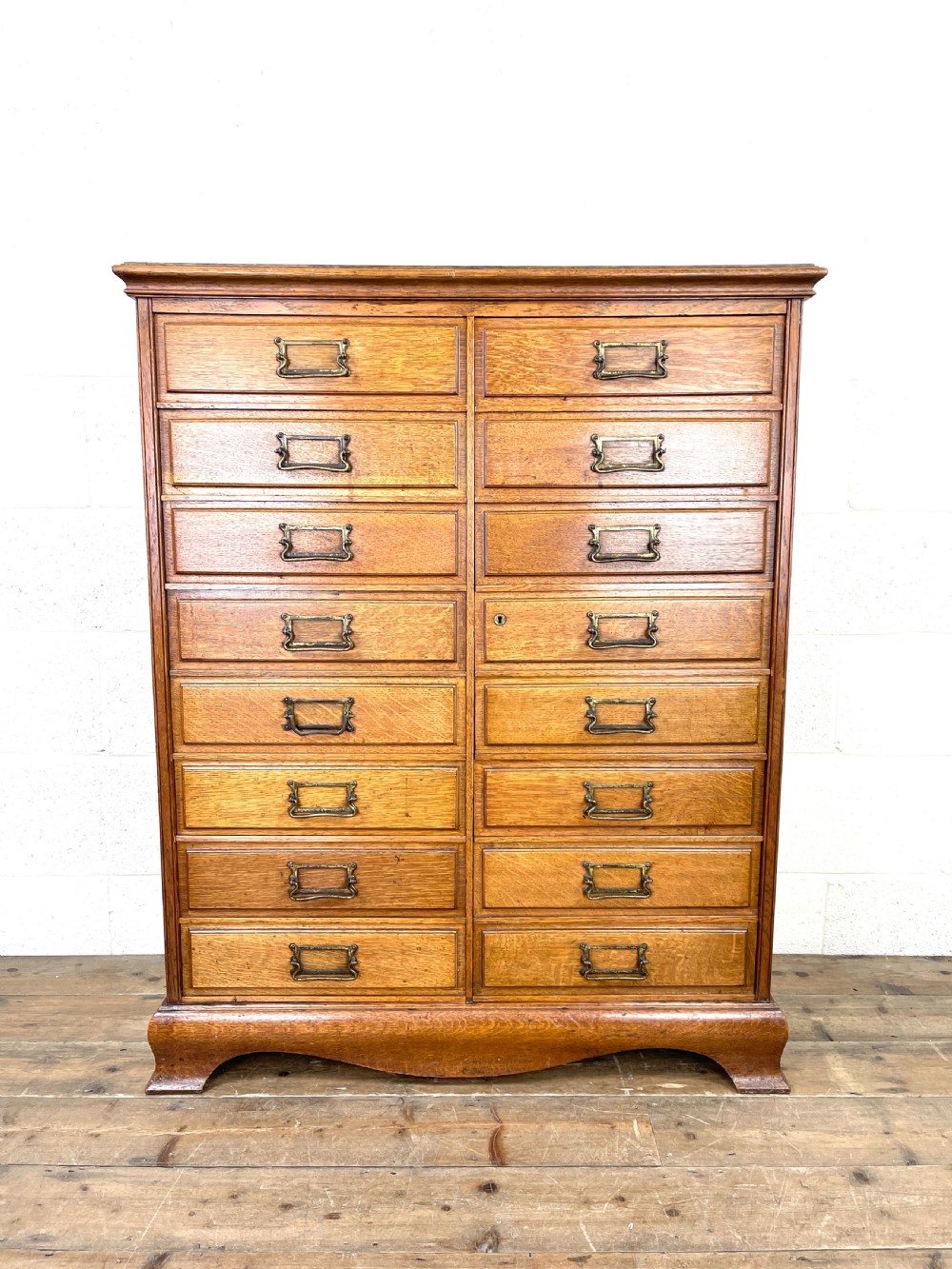 Antique Oak Bank of Drawers or Filing Cabinet View II