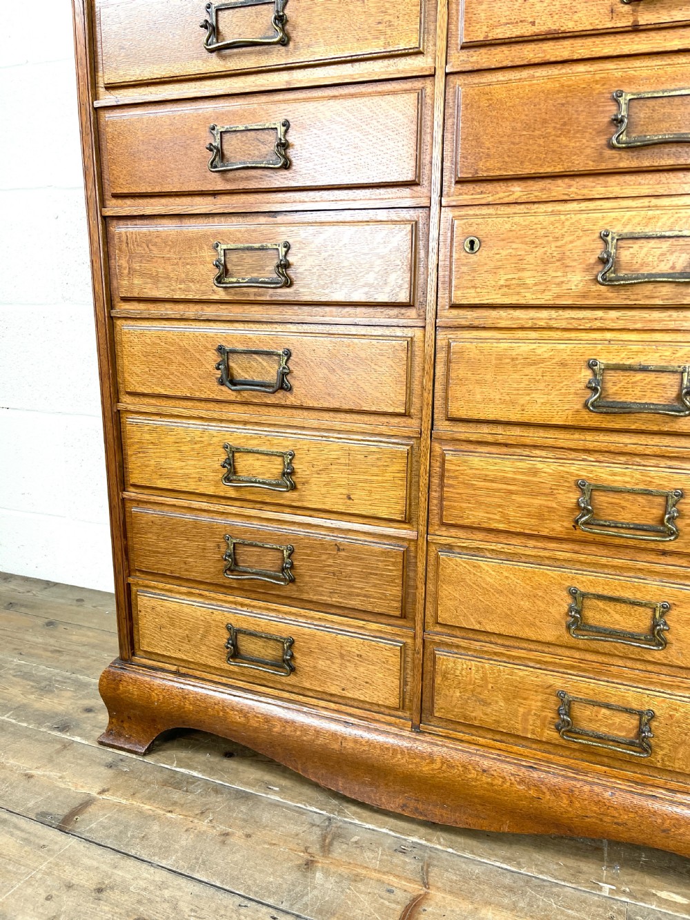 Antique Oak Bank of Drawers or Filing Cabinet View VI