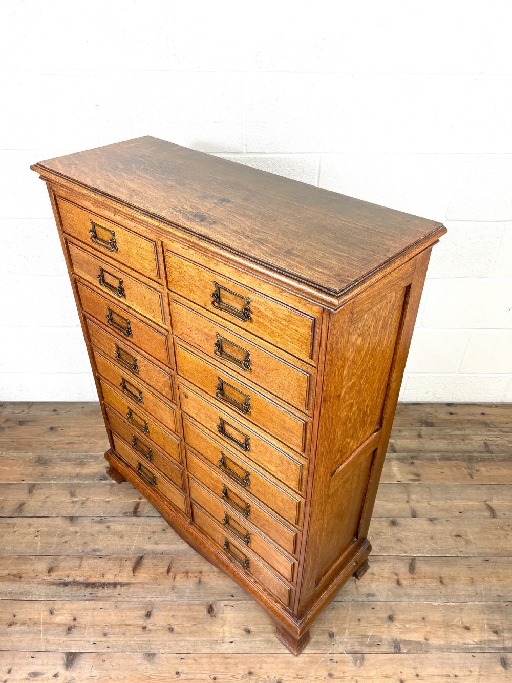Antique Oak Bank of Drawers or Filing Cabinet View IX