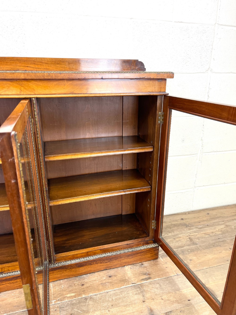 19th Century Glazed Walnut Bookcase View VIII