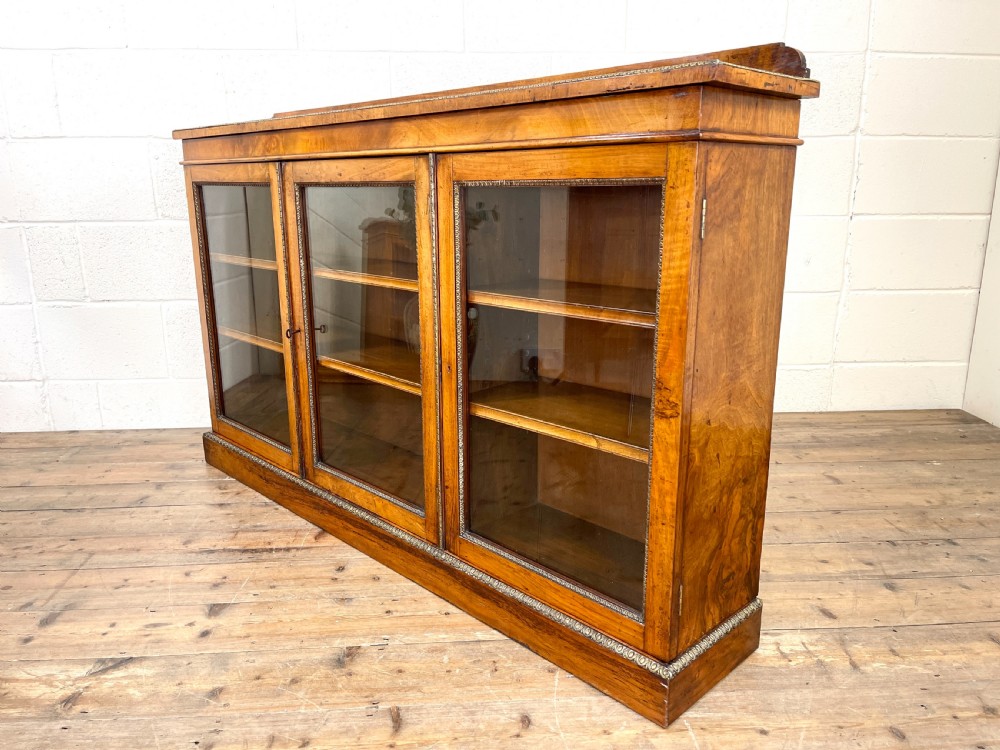 19th Century Glazed Walnut Bookcase View X