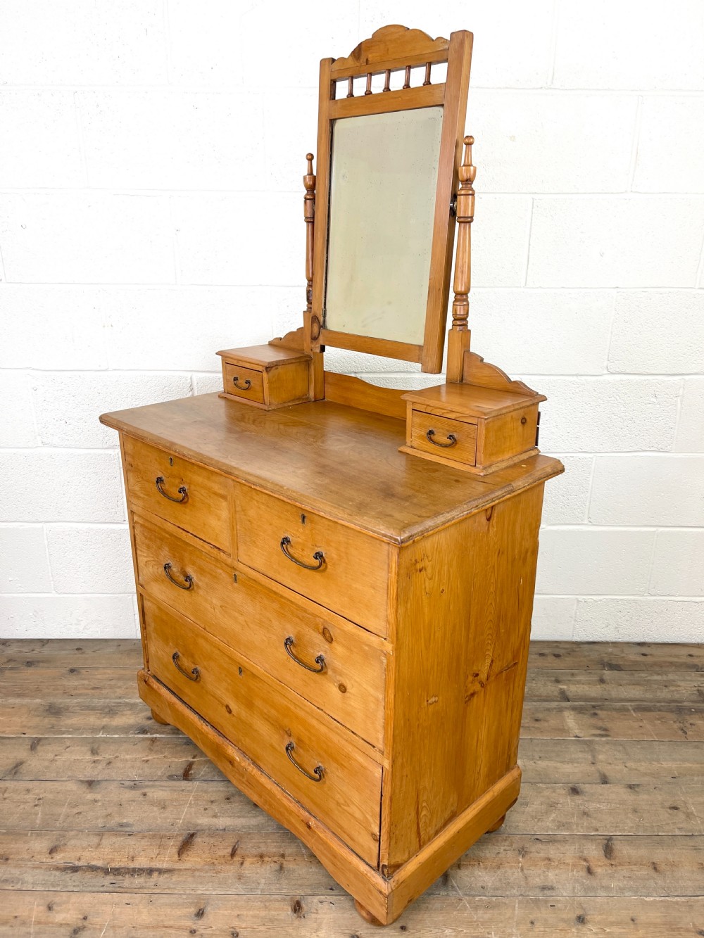 Antique Pine Dressing Table with Drawers View V