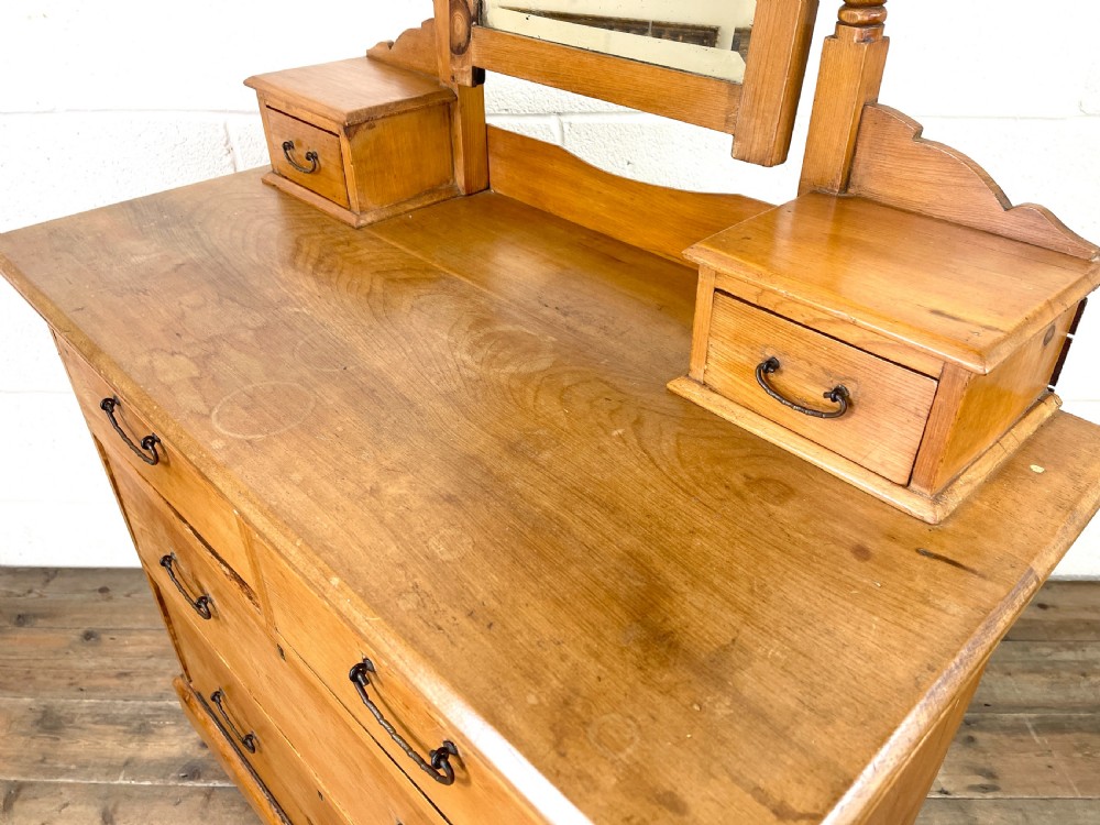 Antique Pine Dressing Table with Drawers View VI