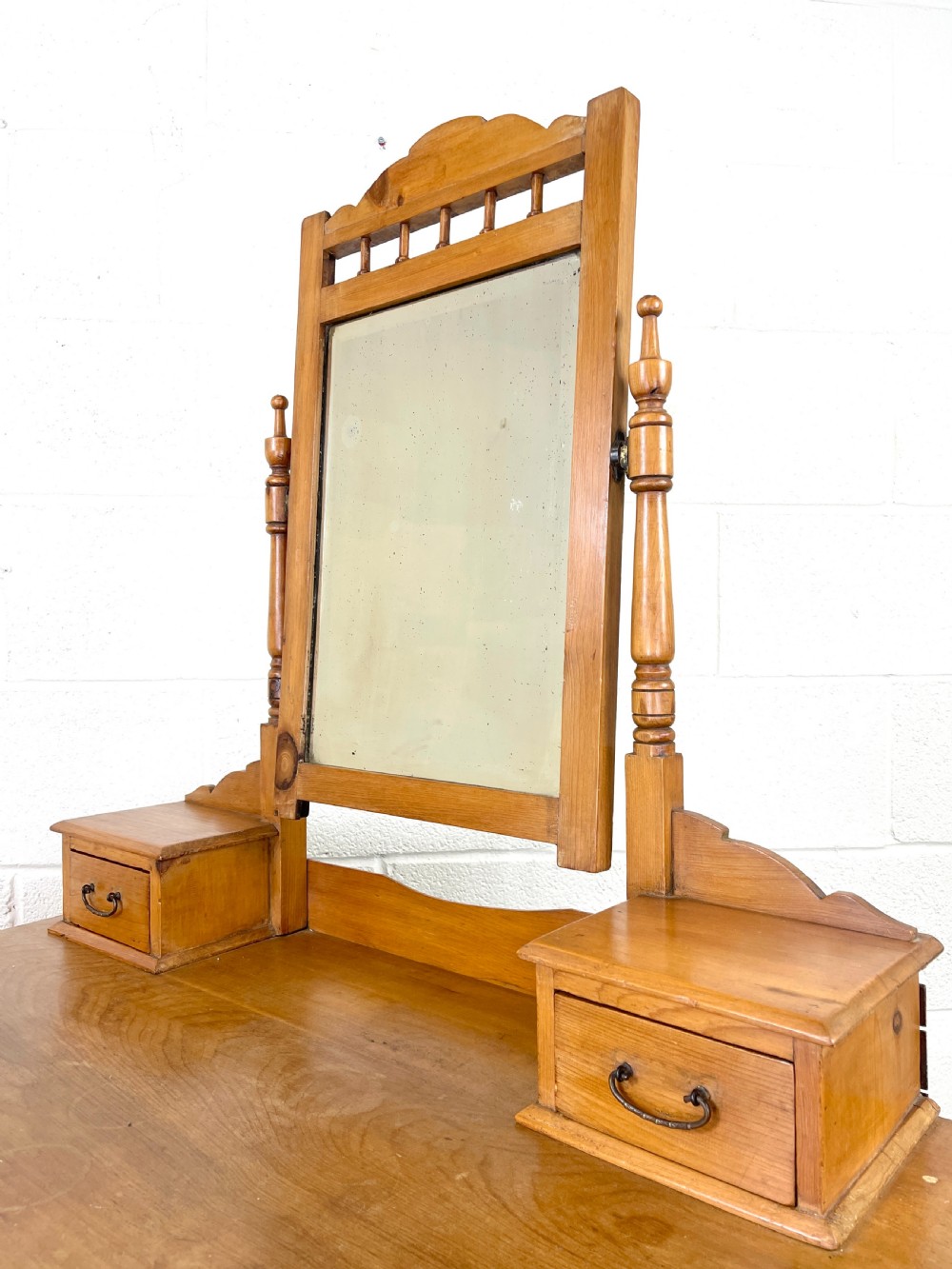 Antique Pine Dressing Table with Drawers View VII