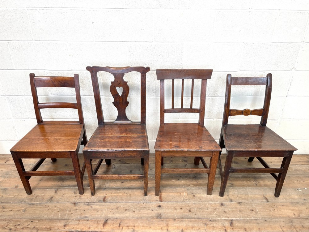 Set of Four Mix and Match Welsh Oak Farmhouse Chairs  View II