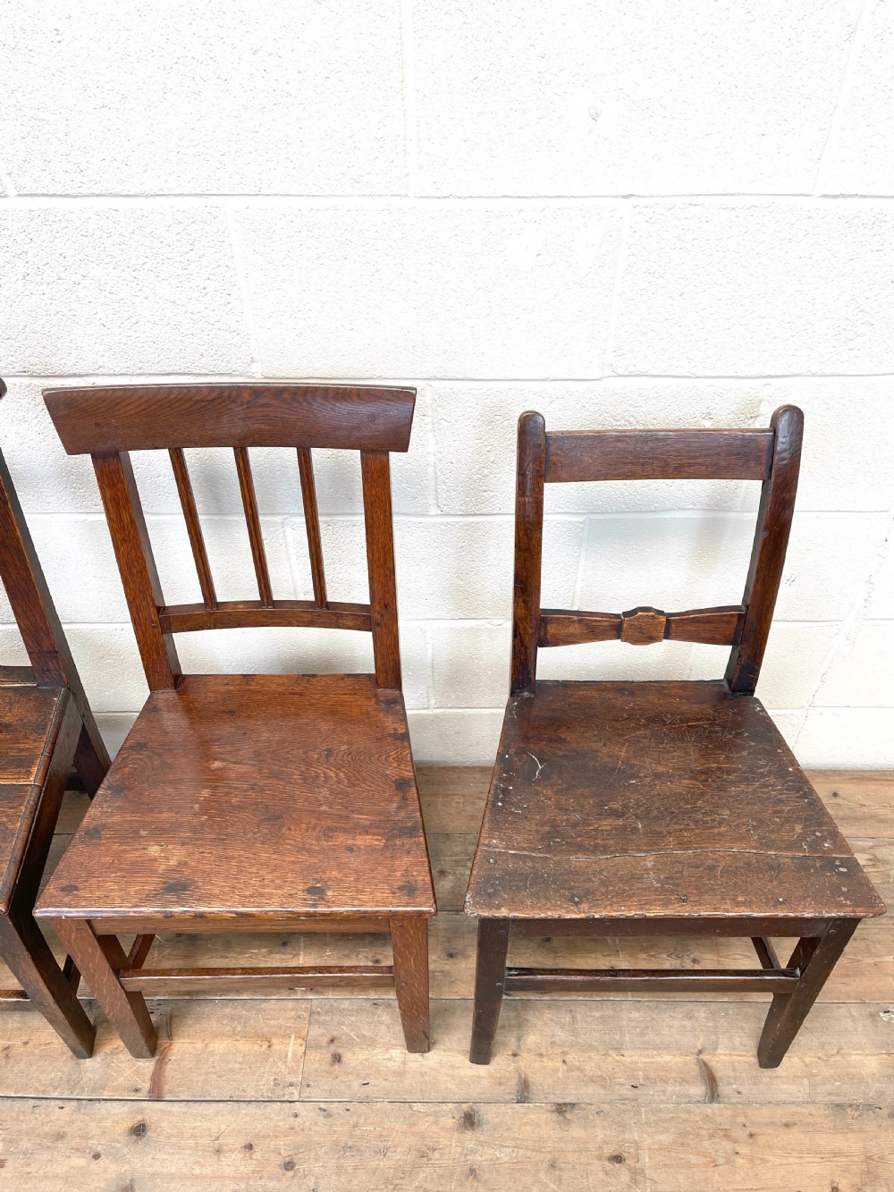 Set of Four Mix and Match Welsh Oak Farmhouse Chairs  View VI