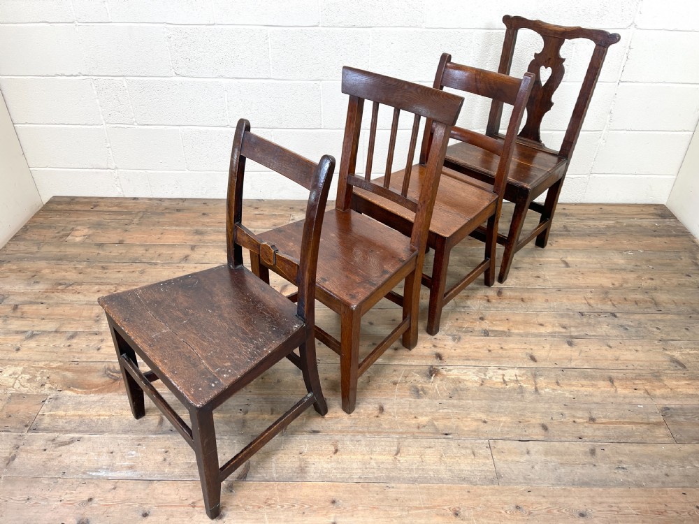Set of Four Mix and Match Welsh Oak Farmhouse Chairs  View VII