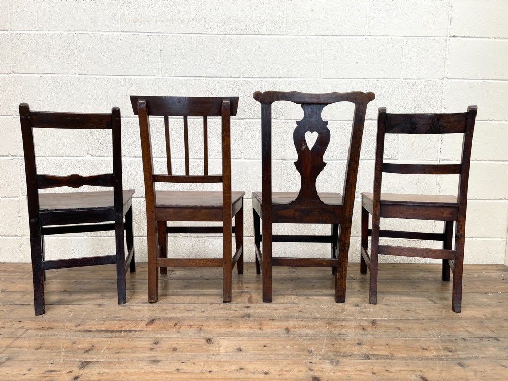 Set of Four Mix and Match Welsh Oak Farmhouse Chairs  View X