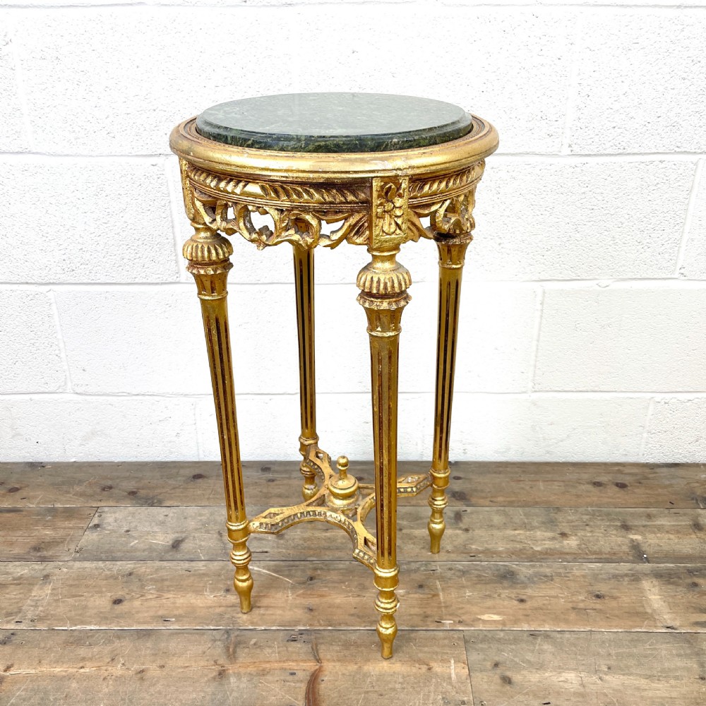 Gold Gilt Table with Marble Top