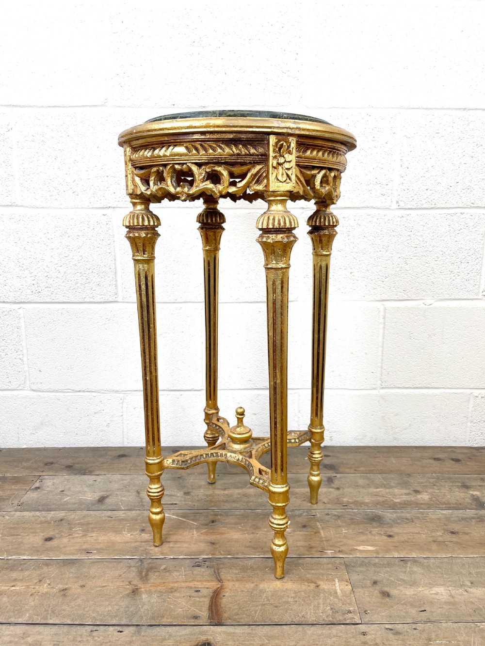 Gold Gilt Table with Marble Top View II