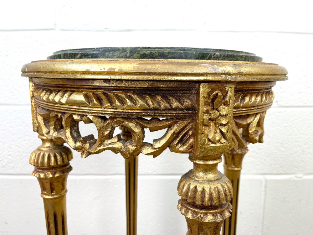 Gold Gilt Table with Marble Top View IV