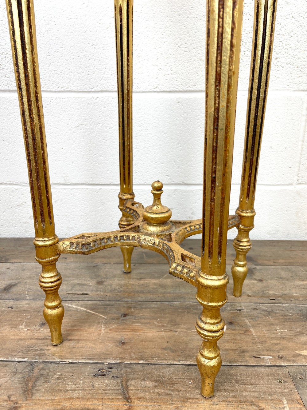 Gold Gilt Table with Marble Top View VI